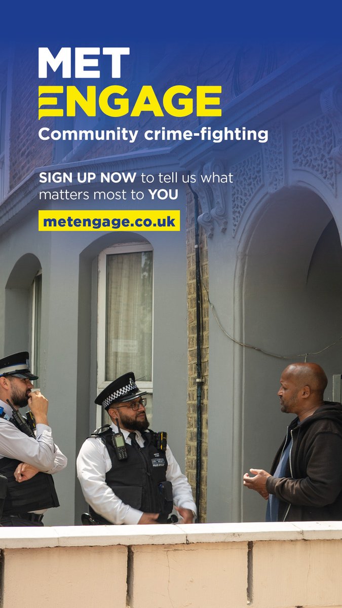 MPSArsenal's tweet image. We're committed to tackling the crimes that matter most to you. That’s why we’ve developed a better way for your voice to be heard.
 
Our new platform Met Engage allows you to get to know your neighbourhood policing team and help shape their local priorities.
