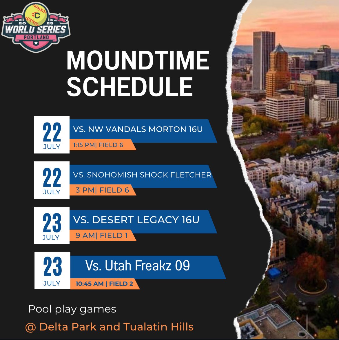 Maleafig_2026's tweet photo. Our team battled through 8 tough games this past week in the TC San Diego World Series overall taking 7th out of 43 teams! 🧡💙

Next up we are coming home and wrapping up the summer with the TC Portland World Series👇 https://t.co/aF28dSmwRc