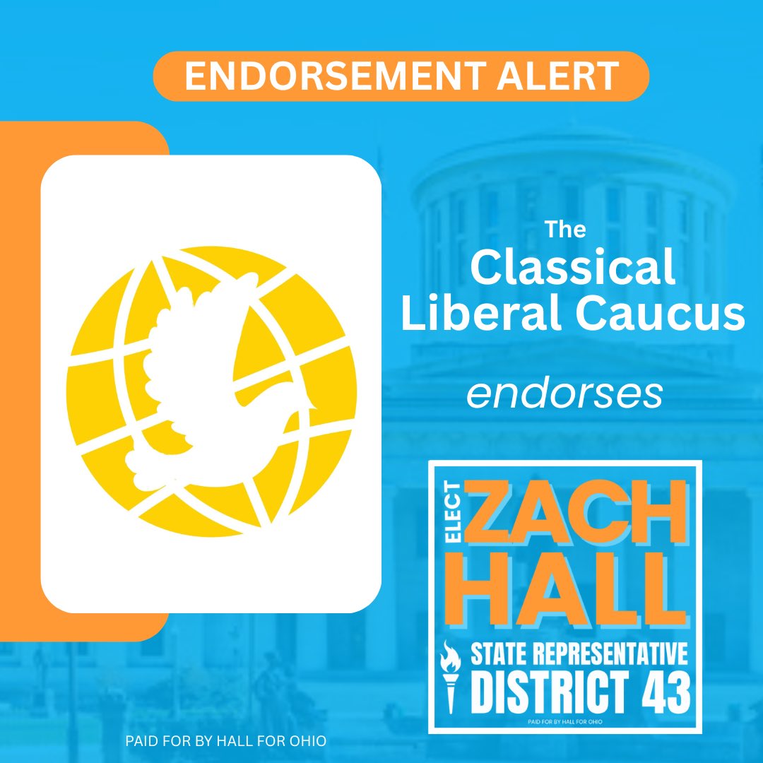 ZachForLiberty's tweet image. I’m honored to announce that I’ve been endorsed by the Libertarian Party’s Classical Liberal Caucus. Their commitment to principle, liberty, and pragmatic solutions aligns perfectly with my vision for Ohio.
Together, we’ll work to break the political duopoly and bring real,…