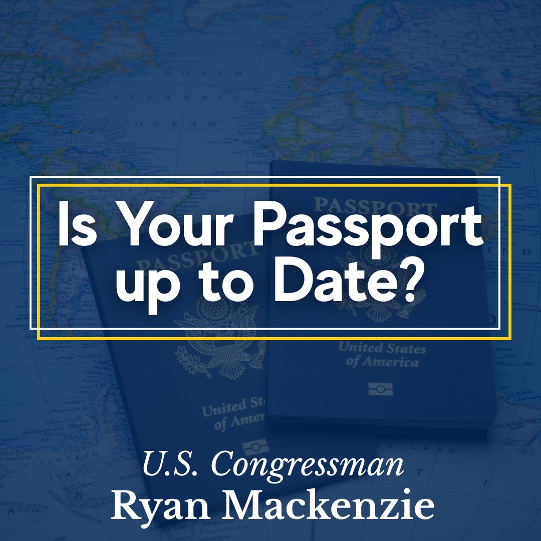 RepMackenzie's tweet image. Planning a trip soon? Depending on your destination, some airlines and cruise lines require your passport to be valid for at least six months before you travel. Be sure to check your passport early — and if you run into issues, my office is here to help. Learn more:…