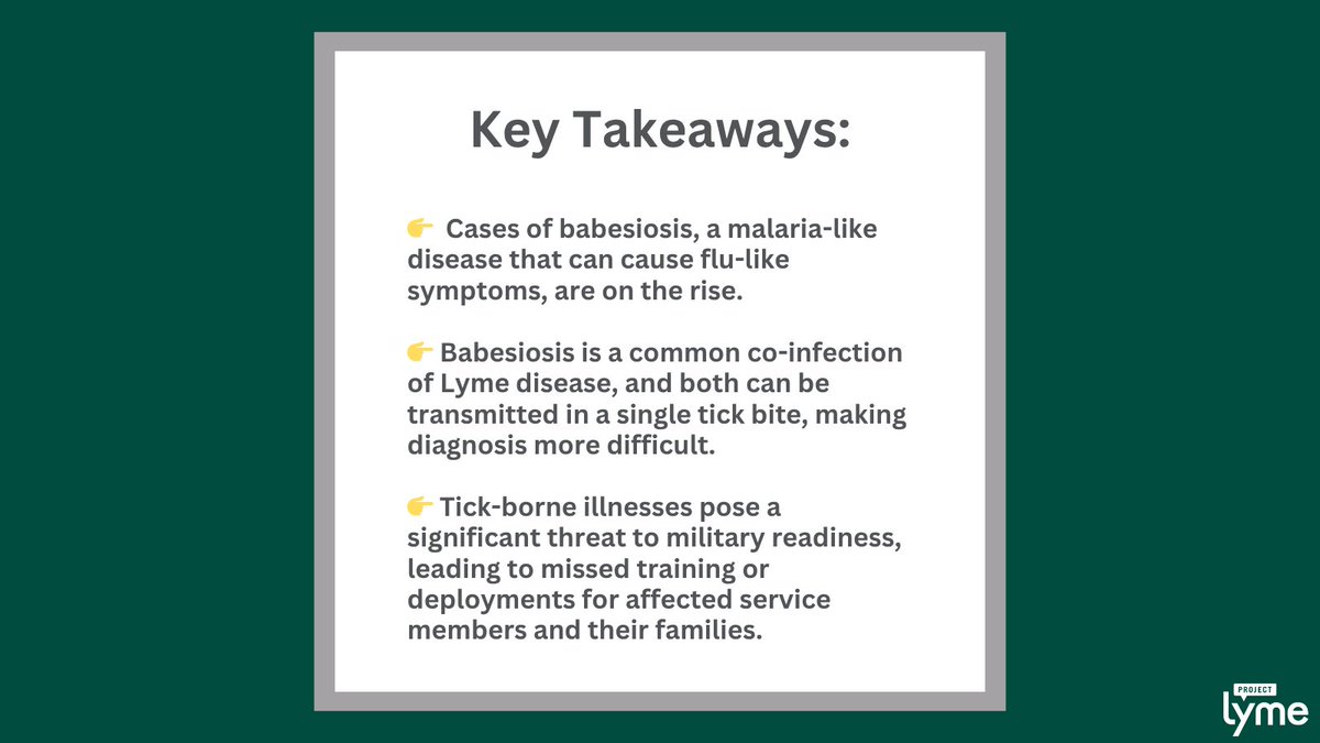 ProjectLyme's tweet image. Babesiosis—a tick-borne, malaria-like illness that attacks red blood cells—is emerging as a growing health threat in MD alongside Lyme disease. A single tick can carry & transmit multiple infections at once, making diagnosis more complicated via @USArmy army.mil/article/286958…