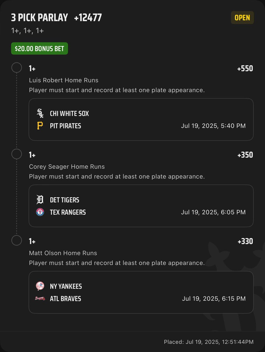 MoodyMacTV's tweet image. My play for the day.
Same as always. Round Robin x2 .1u and solos at .3u