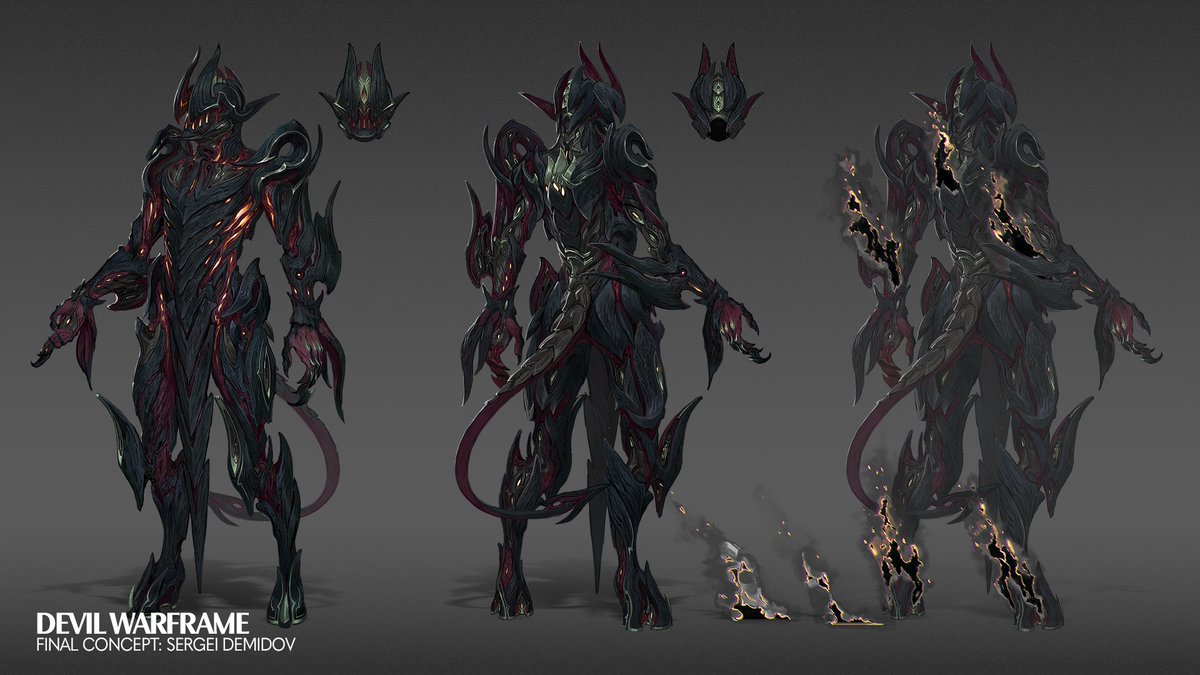 Are you ready to make a deal with the Devil-frame, Tenno? 

This concept art of a fallen #Warframe was just revealed on The Art &amp; Animation of Warframe panel, live on twitch.tv/warframe!