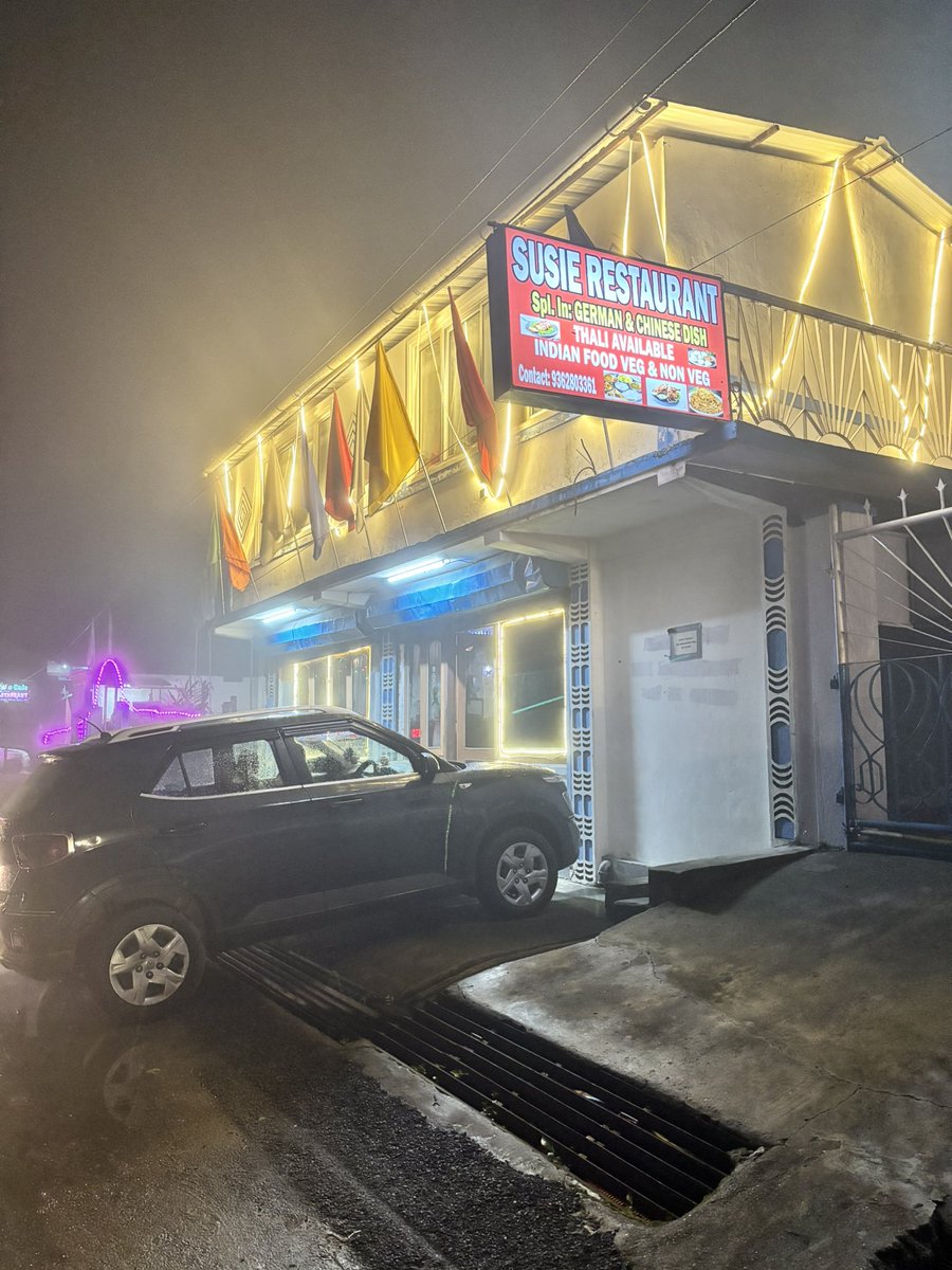 abhishekporaxar's tweet image. In the middle of nowhere, especially when you’re hungry, and you know there’s a crazy traffic jam waiting for you on the outskirts of Shillong. Kong Susie’s German restaurant is a delight! She was glad to see me as always!
Mawngap village, Monsoon ‘25!