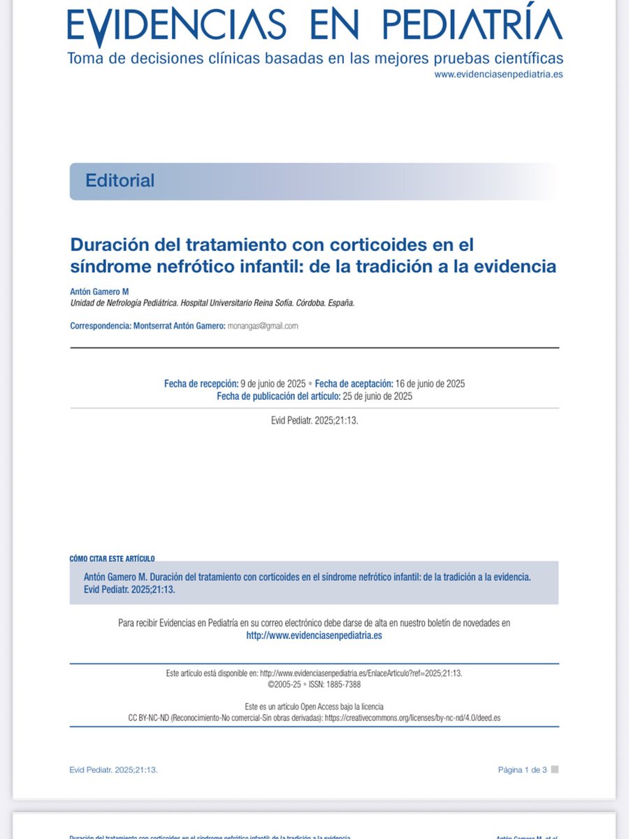 AEPap (@aepap) on Twitter photo 📖 Artículo en <a href="/evidpediatria/">Evid Pediatría</a> sobre “Duración del tratamiento con corticoides en el síndrome nefrótico infantil: de la tradición a la evidencia” Léelo en el siguiente enlace:
evidenciasenpediatria.es/articulo/8517/…
#pediatría 📖 Artículo en <a href="/evidpediatria/">Evid Pediatría</a> sobre “Duración del tratamiento con corticoides en el síndrome nefrótico infantil: de la tradición a la evidencia” Léelo en el siguiente enlace:
evidenciasenpediatria.es/articulo/8517/…
#pediatría