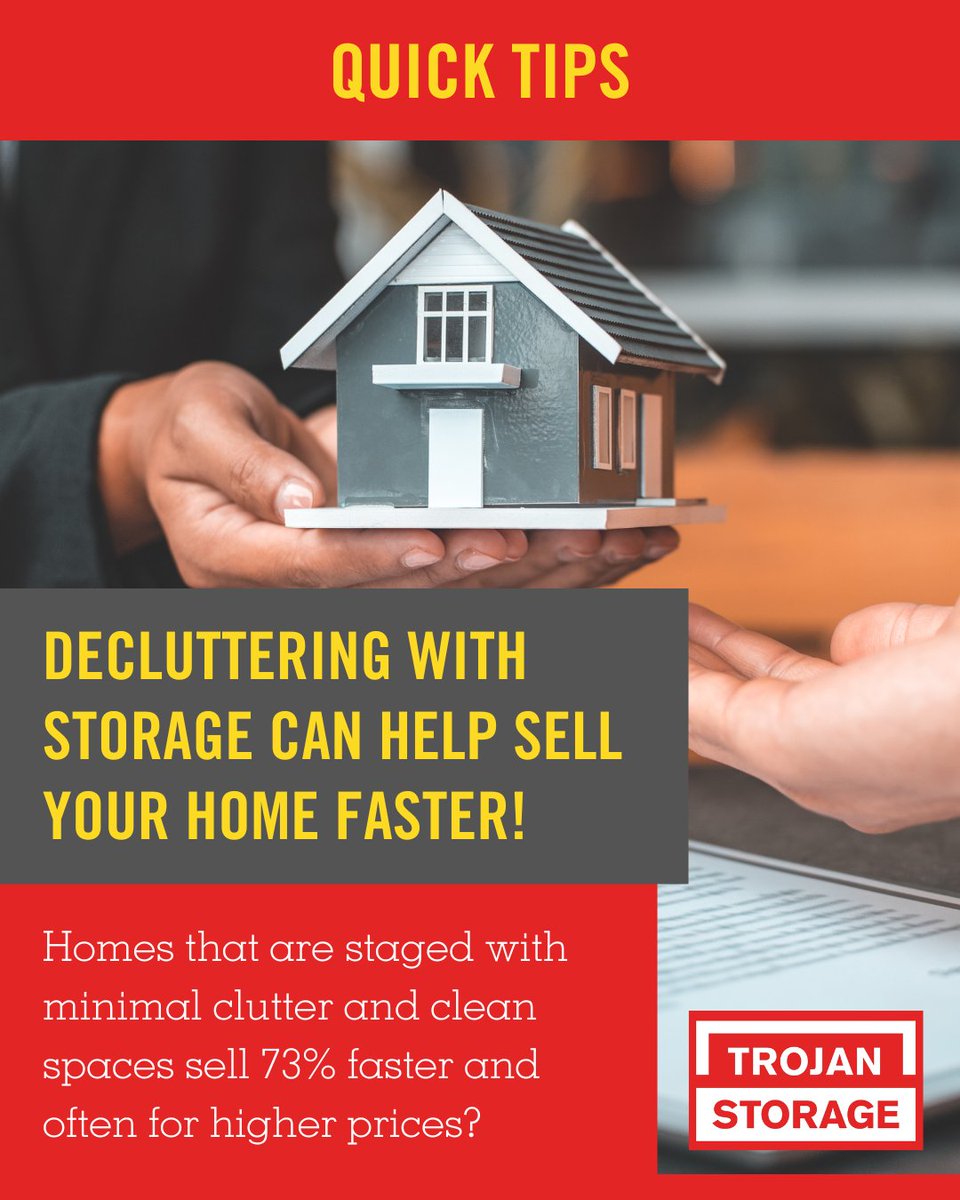 TrojanStorage's tweet image. Decluttering your home before listing it on the market can:
 Make rooms look bigger
#TrojanStorageHacks #CityLiving #SpaceSolutions #TrojanStorage #OrganizeWithTrojan #TrojanStorageNearMe #WestCoastStorage #StorageSolutionsIllinoisToWashington #MoveInSpecials #DeclutterWithTrojan