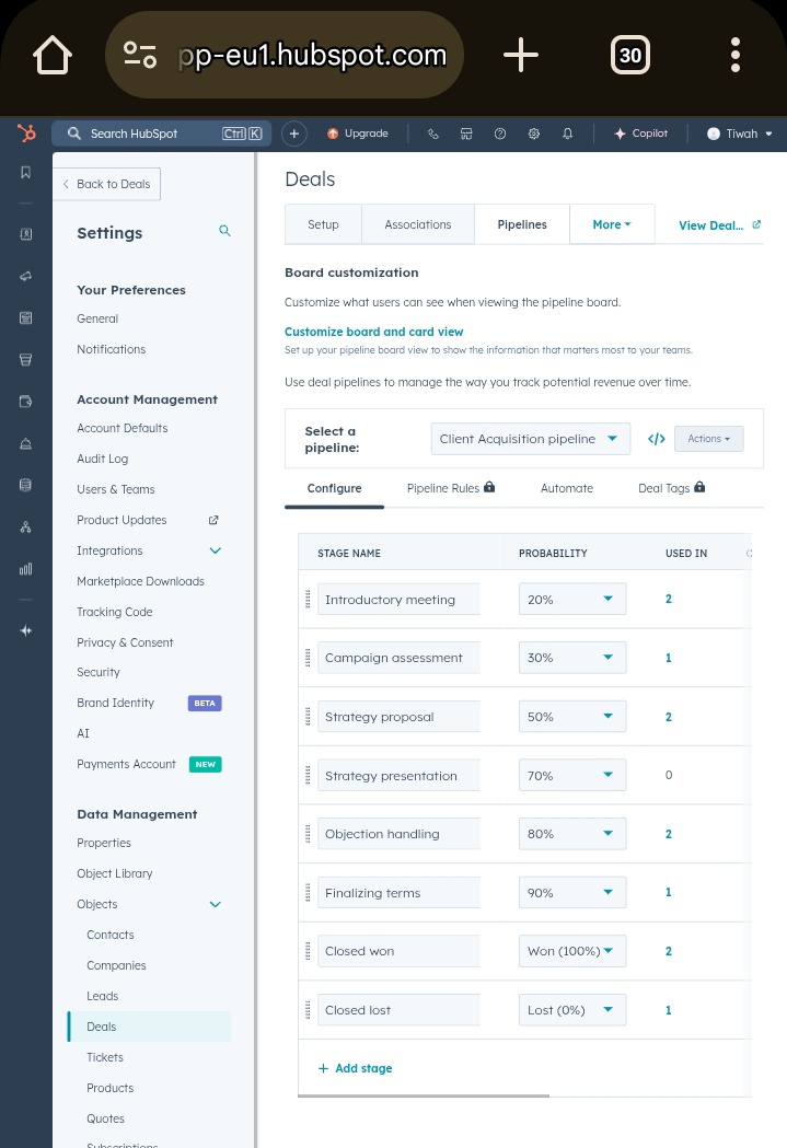 ruqayyahib's tweet image. In HubSpot, a deal represents a potential revenue opportunity basically a way to track people who might buy from you or need your service. Today, I created multiple deals, customized a full deal pipeline, and built a lead generation form for a real estate business. #Day 19