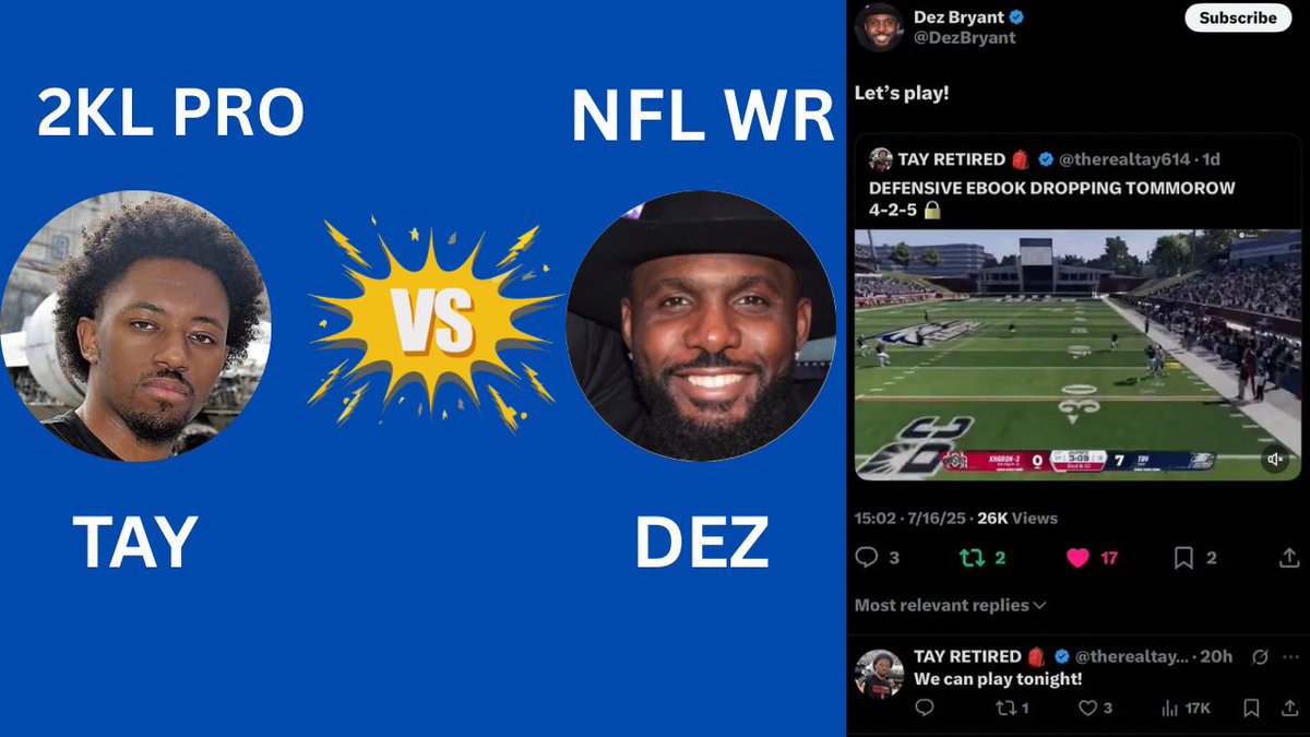 DEZ BRYANT CHALLENGED ME AND YOU WONT BELIEVE WHAT HAPPENS IN COLLEGE FOOTBALL 26
youtu.be/glFJPY7AEMM