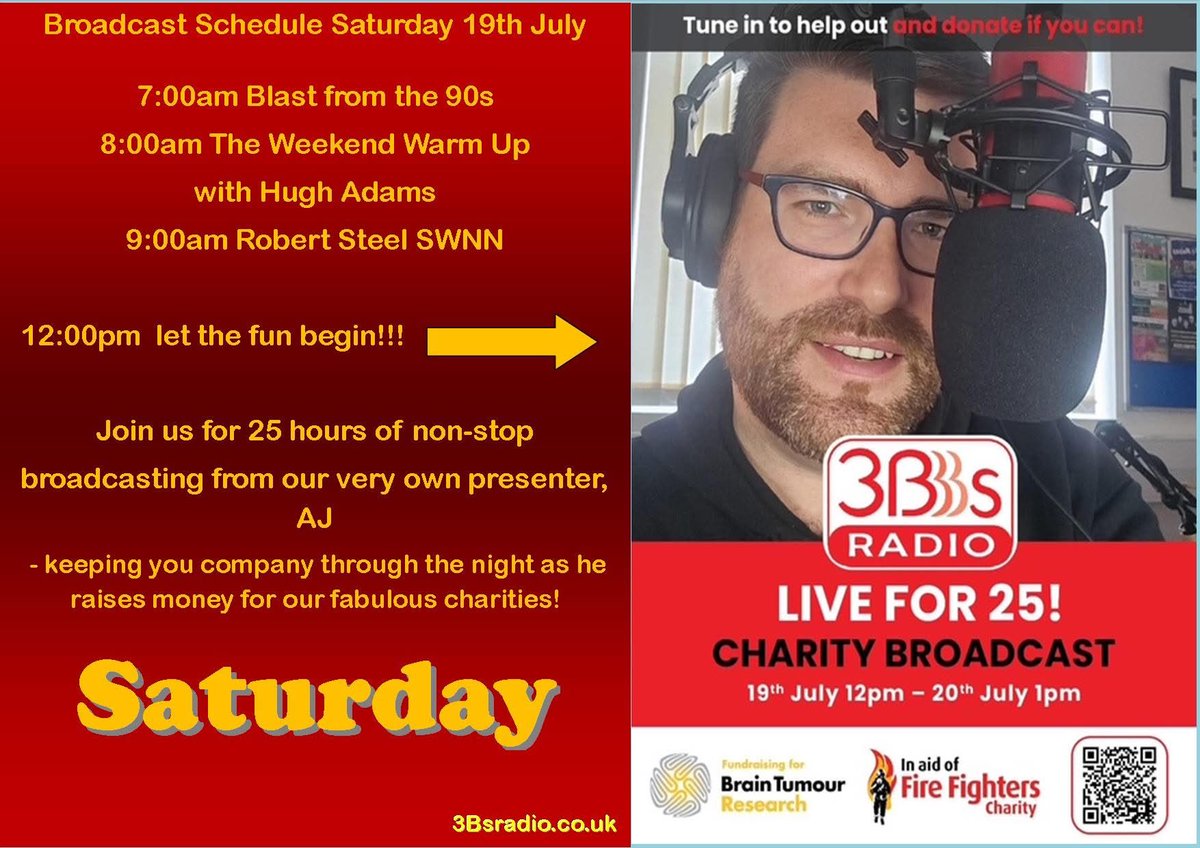 3BSRadio's tweet image. It’s Live For 25 on @3BSRadio
Listen 3bsradio.co.uk
7 hours in, £1460 raised so far
@AlanOstler1481 @originalbanny @Lowleaguefooty @AronJLewis @Smithylikespies @diana_blamires @hugh1eadams @HughDavenport2 @KeithThubLewis @CharlieScrase2