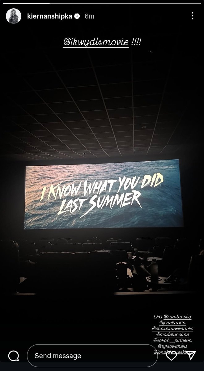 shipkafiles's tweet image. Kiernan Shipka is watching ‘I Know What You Did Last Summer’