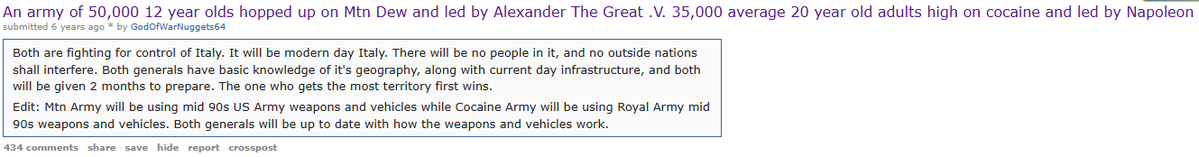 ForTullos's tweet image. r/whowouldwin has some great setups for a military sci-fi novel