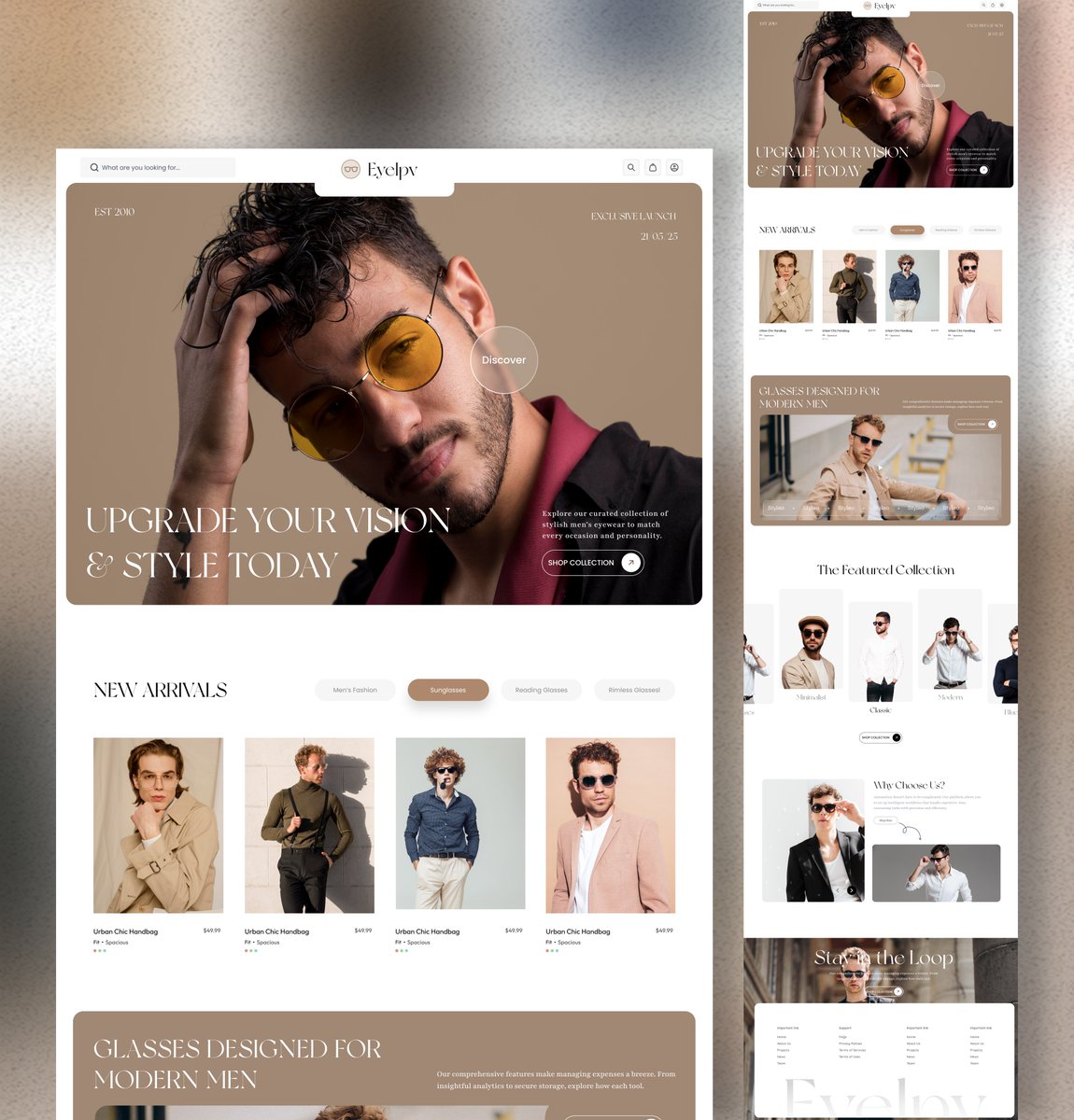 laibacreatives's tweet image. Designed this Eyewear &amp;amp; Men&apos;s Fashion Website 🛍️

How is it?        DM me for your Website Project 📩