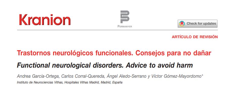andreagarcior's tweet image. 📢Tr. Neurológicos Funcionales. Consejos para no dañar:
kranion.es/frame_esp.php?…
El equipo @INeuroMadrid @AledoNeuro @vicmayordomo hemos colaborado con @RKranion para ofrecer pautas dirigidas a minimizar el daño y aportar recomendaciones que mejoren la atención clínica #FND #TNF