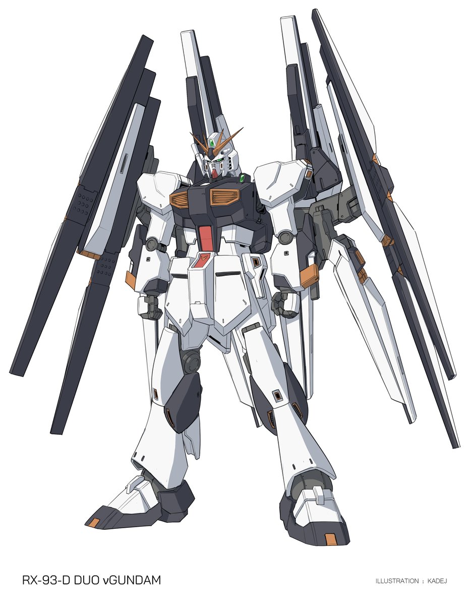 Kadejkt's tweet image. RX-93-D Duo Nu Gundam
Continue with Idea for an alternate plan for Double fin funnel Nu Gundam.
Based on the request list.
#ガンダム #gundam #イラスト #illustration