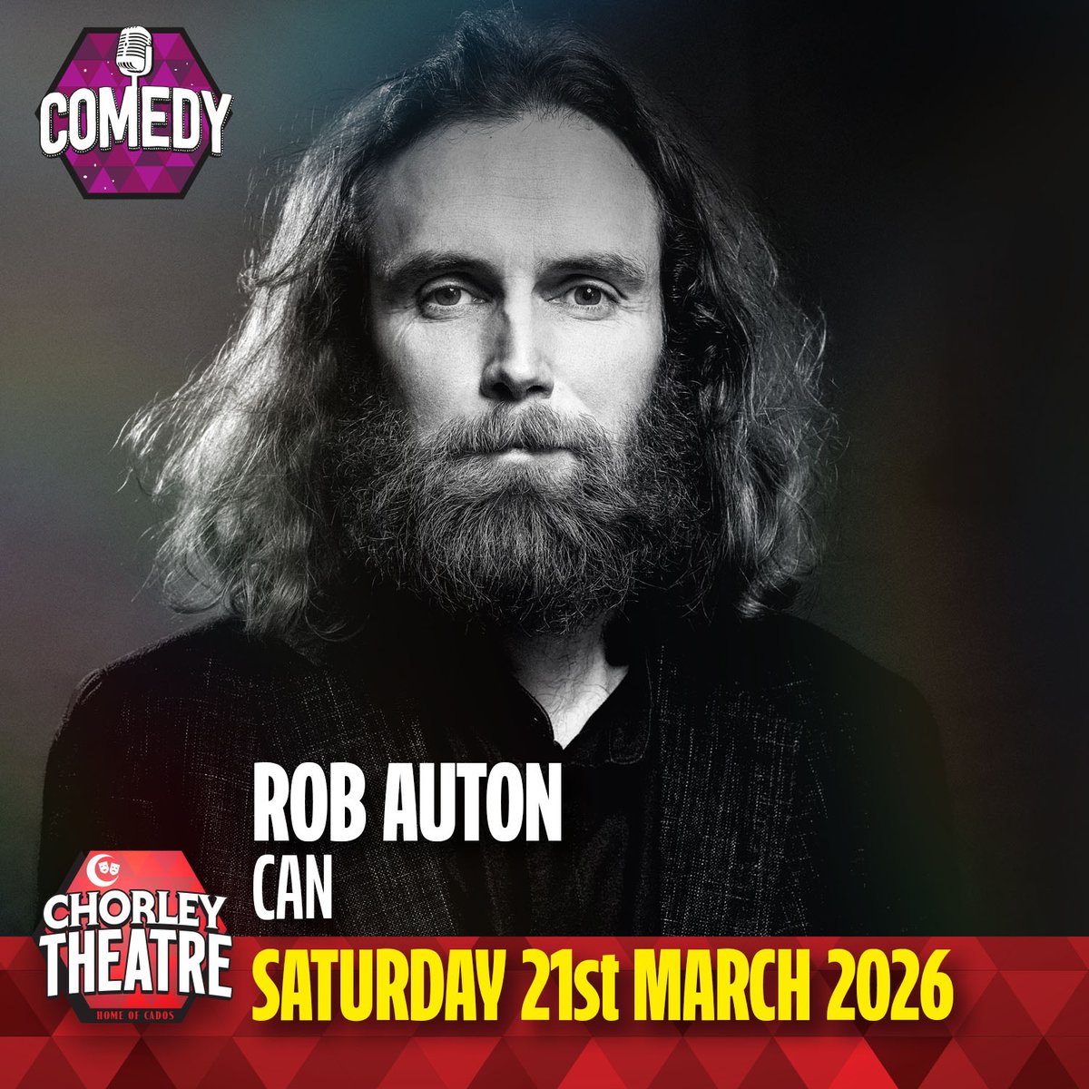 ChorleyTheatre's tweet image. Writer/comedian Rob Auton is back on 21st March with a story he has written about a man he made up called CAN. At one point in his life CAN was the world's number one motivational speaker... and then something happened...
ticketsource.co.uk/booking/t-avjn…