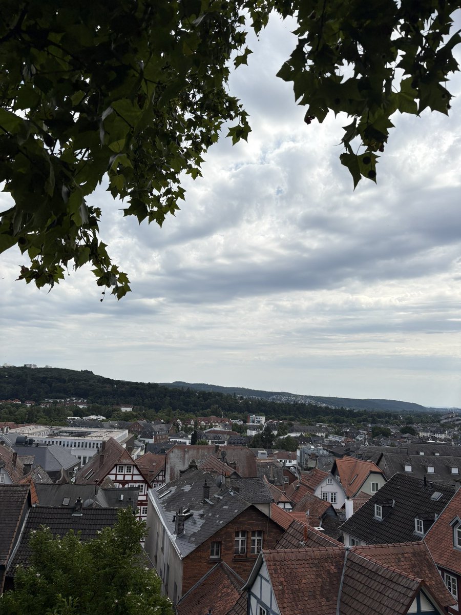 T.S. Eliot stayed in Marburg in 1914 for a philosophy summer school. This was the view out his window, and for this month it’s mine, too (from further up the hill he complained about in his letters).