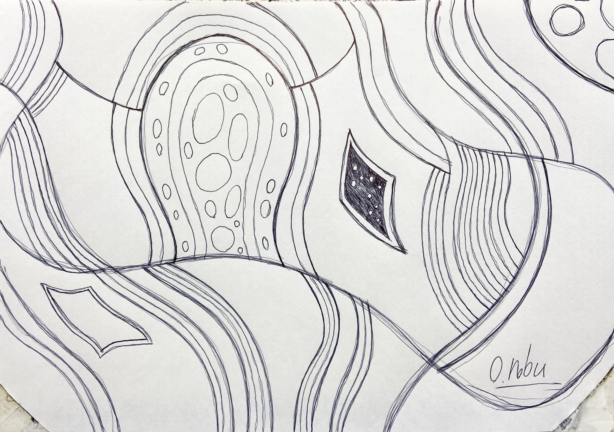 視線の王冠　ペン画 crown-sign-illustration-