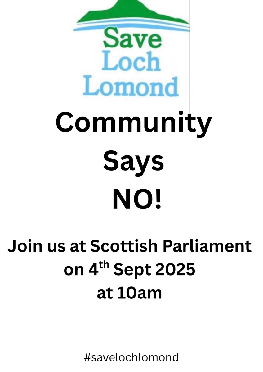 LochSave's tweet image. Save the date in your dairies.
We are heading back to Parliament in September.
#savelochlomond #lochlomond #stopthedevelopment #publicland