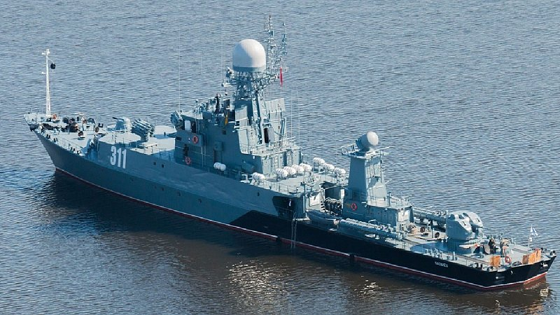 Project 1331M corvette Kazanets practiced ASW skills recently in the Baltic Sea. Russian Navy photo.