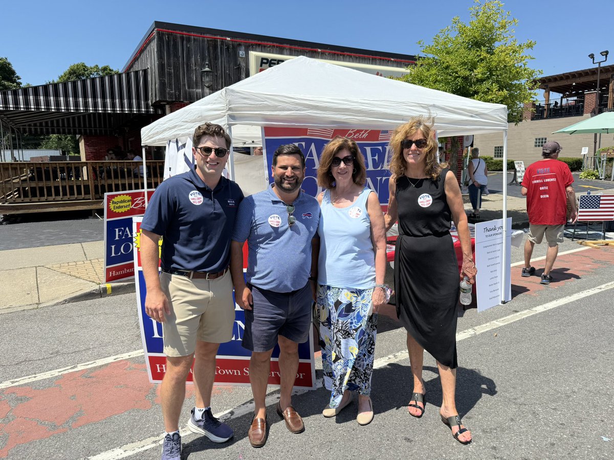 makracker's tweet image. Erin and I had a great afternoon at Burgerfest in Hamburg. Saw our local GOP candidates Beth Farrell Lorentz, Lynne Dixon &amp;amp; Nick Ortiz out talking with voters. Stop by, grab a burger, and support the Hamburg Republican Committee! 🍔🇺🇸🐘