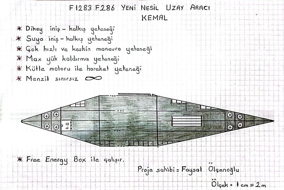 YENİ PROJEMİZ 🇹🇷🙏
F1283 F286 YENİ NESİL UZAY ARACI KEMAL 🌎⭐️
Proje Sahibi: FAYSAL ÖLÇENOĞLU 

** Dikey İniş -Kalkış Yeteneği 
** Suya İniş- Kalkış Yeteneği 
** Çok Hızlı ve Keskin Manevra Yeteneği 
** Max Yük Kaldırma Yeteneği 
** Kütle Motoru ile Hareket Yeteneği 
** Menzil