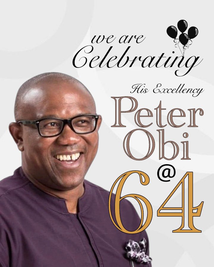 I join the good &amp; loving people of Nigeria to celebrate HIS EXCELLENCY <a href="/PeterObi/">Peter Obi</a>
The only Man weh saBI
I get plenty alabi
Wey make me call U Zambezi
U are a rear gem indeed 
Our one &amp; only Habibi
May the Grace, Peace &amp; Wisdom of GOD continue to abide with You.
Happy Birthday Sir!