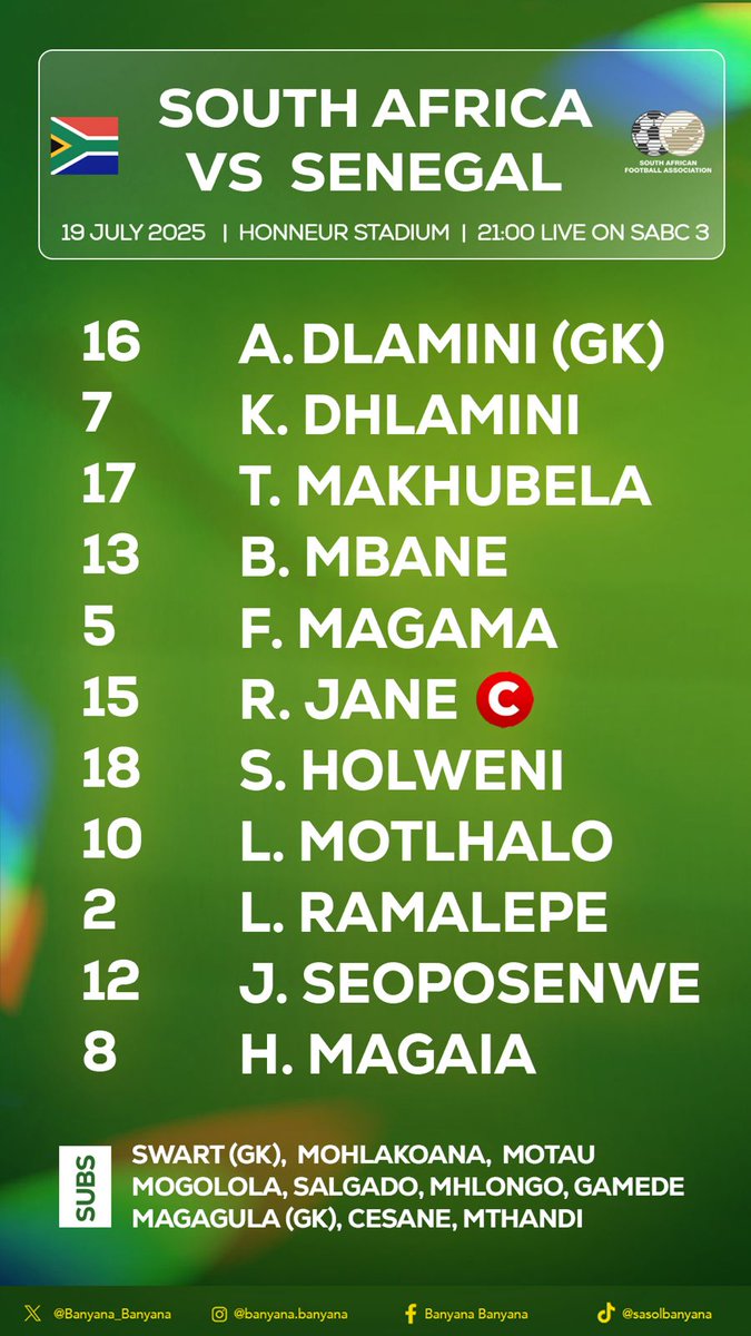 Banyana Banyana vs Senegal starting...