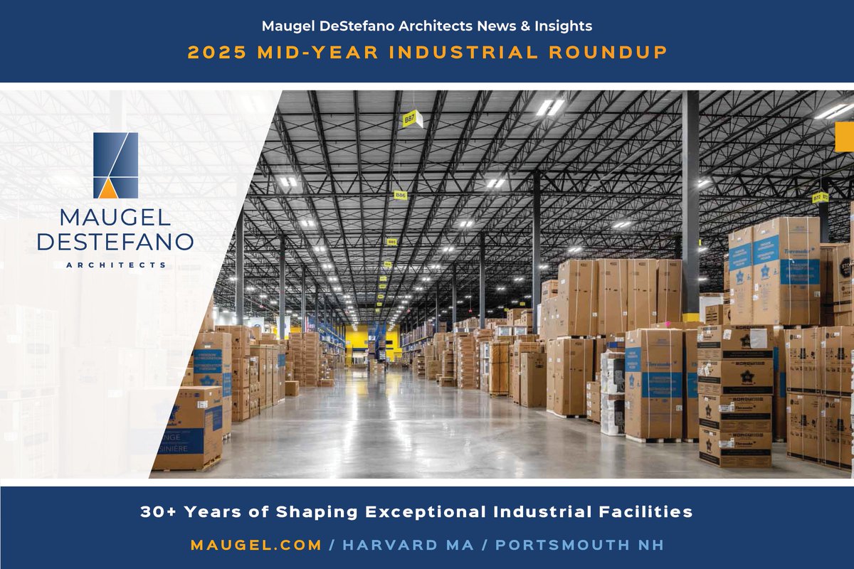 Check out the Maugel DeStefano Industrial Midyear Roundup, where Principal Mike Kunz covers NE industrial market trends, design insights, and project highlights. hubs.li/Q03xZ6Gj0  

 #industrialfacilitydesign #maugeldestefanoindustrial #maugeldestefanoarchitects
