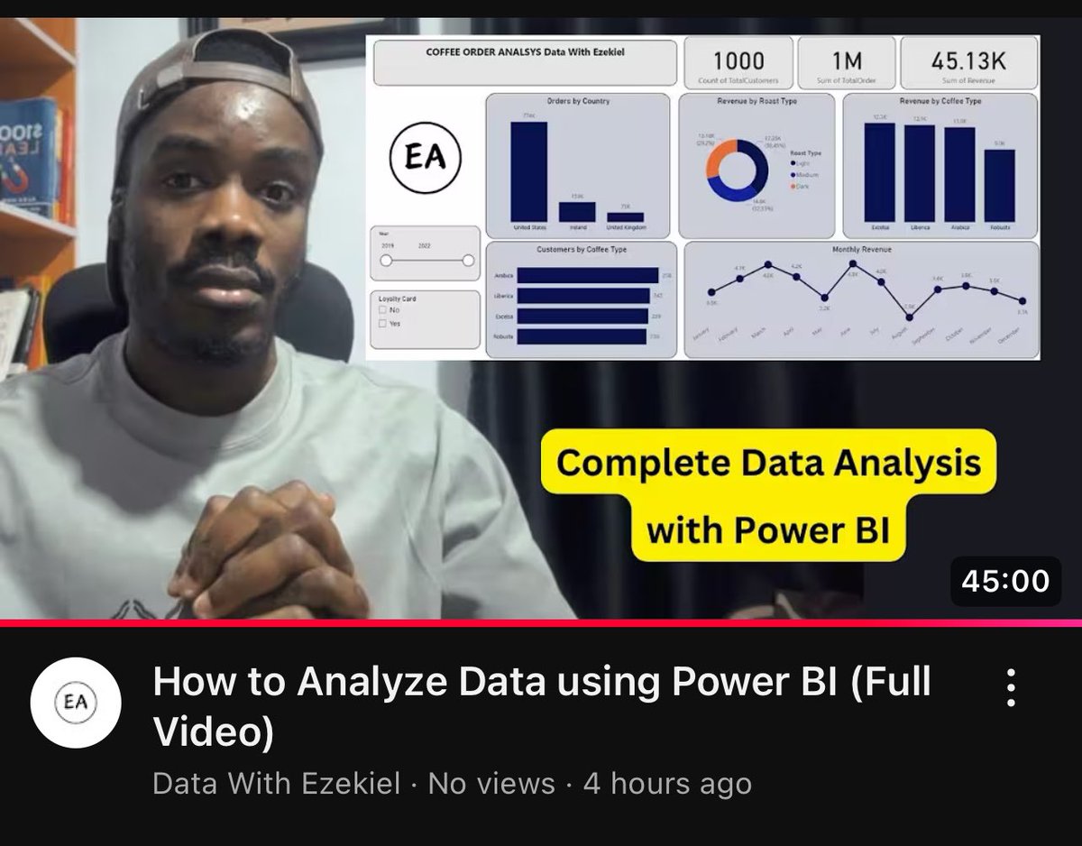 ezekiel_aleke's tweet image. This guy literally explained how to Analyze Data with Power BI under 1hr😳😳

🔗: youtu.be/v9YGy5qJWcQ