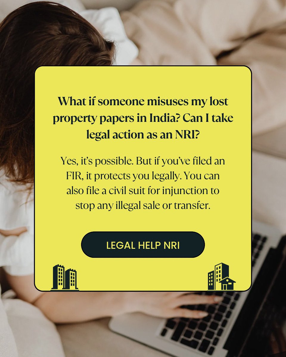 Simonandjoseph1's tweet image. 📞 Call/WhatsApp: +91-9915569222
🌐 legalhelpnri.com
📩 Book a free consultation today! Send your queries to query@legalhelpnri.com and follow @legalhelpnri for informative content.

#NRIPropertyHelp #LegalHelpNRI #LostPropertyPapers #FIRProtection #InjunctionSuit