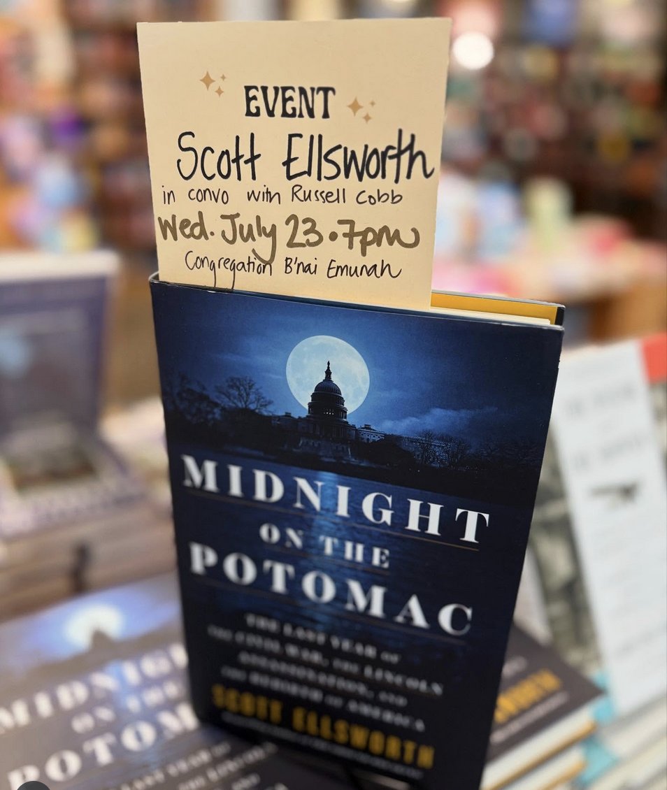 Scott Ellsworth (@scotteauthor) on Twitter photo Hey, fellow Okies! I'll be speaking about my new book, MIDNIGHT ON THE POTOMAC, this Wednesday, July 23rd, at 7 pm at Congregation B'nai Emunah, 1719 S. Owasso, Tulsa. #Lincoln #Civil_War <a href="/DuttonBooks/">Dutton Books</a> <a href="/penguinrandom/">Penguin Random House 🐧🏠📚</a> <a href="/MagicCityBooks/">Magic City Books</a> Hey, fellow Okies! I'll be speaking about my new book, MIDNIGHT ON THE POTOMAC, this Wednesday, July 23rd, at 7 pm at Congregation B'nai Emunah, 1719 S. Owasso, Tulsa. #Lincoln #Civil_War <a href="/DuttonBooks/">Dutton Books</a> <a href="/penguinrandom/">Penguin Random House 🐧🏠📚</a> <a href="/MagicCityBooks/">Magic City Books</a>