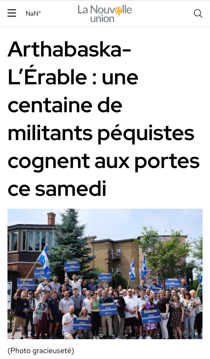 Beaudoin82's tweet image. Le machine péquiste, clairement la machine politique la plus puissante au Québec ! Une centaine de bénévoles en porte à porte en ce début de vacances de la construction ! lanouvelle.net/actualites/art… #polqc #assnat