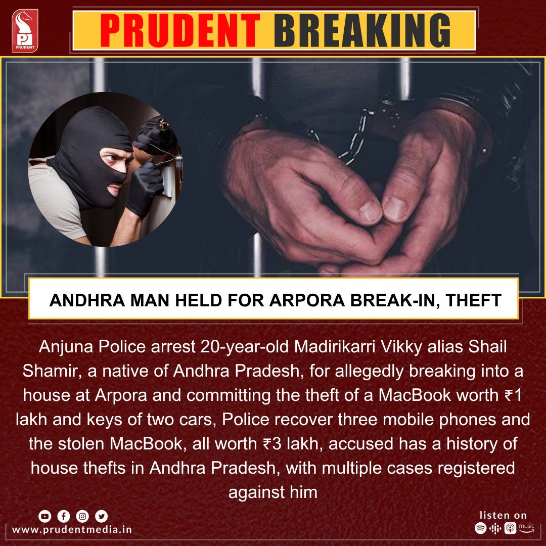 Andhra Man Held For Arpora Break-in, Theft