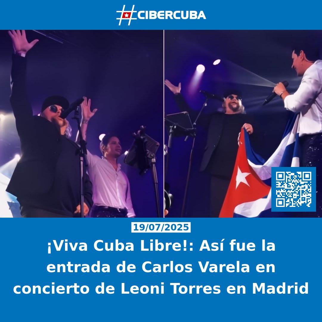 ¡Viva Cuba Libre!: Así fue la entrada de Carlos Varela en concierto de Leoni Torres en Madrid

Leer más: shrlnk.org/noticias/2025-…
