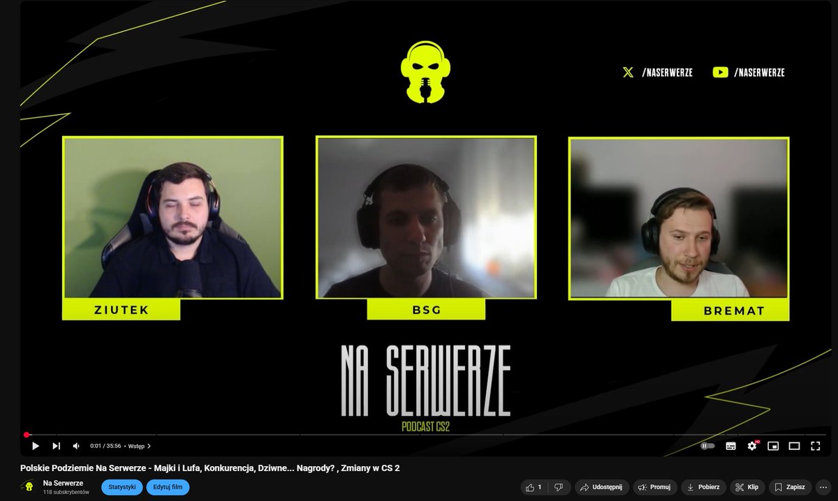 Here we go! Nowy odcinek już na kanale a w nim poruszone ciekawe tematy, wliczając w to ostatnią świeżą aferkę komentatorską 👀

Na mikrofonie jak zwykle <a href="/bsgiewowy/">Bsgiewowy</a> <a href="/eckziutek/">Paweł 'Ziutek' Wierzbicki</a> <a href="/bremat1312/">Mateusz Brendler</a> 

Zapraszamy serdecznie - link w komentarzu 😎