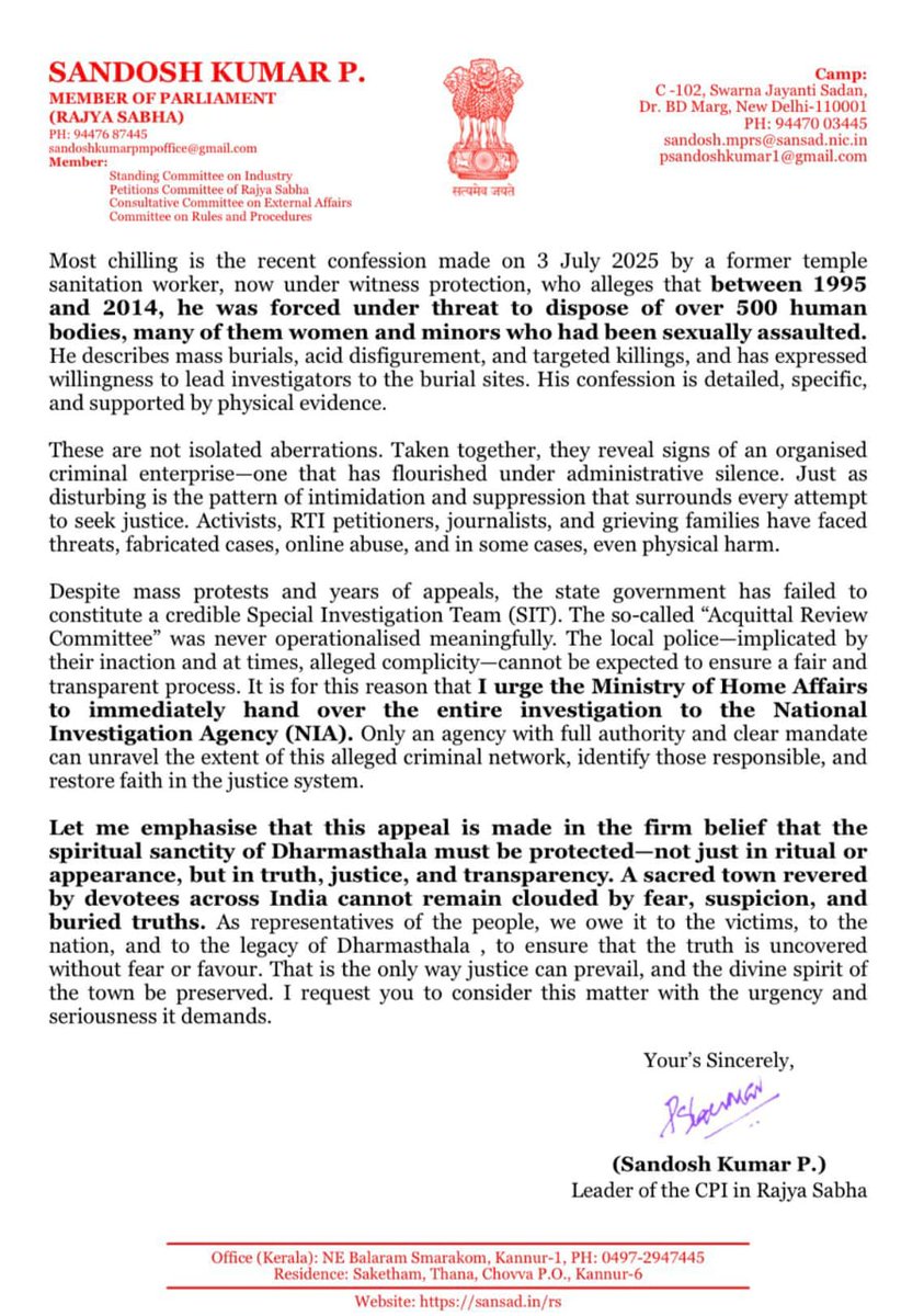 500 human bodies 😶

Dharmasthala story should be shaking up the entire country.