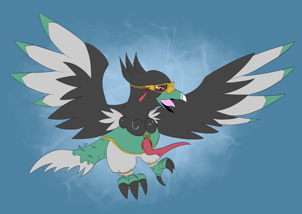 cenrji's tweet image. Xiquemon wasn’t on the suggestions list, but I’m still working on my Digimon selection.
(Also wow, using Reference Layers makes the coloring job so much easier. Wish I knew sooner, but oh well.)