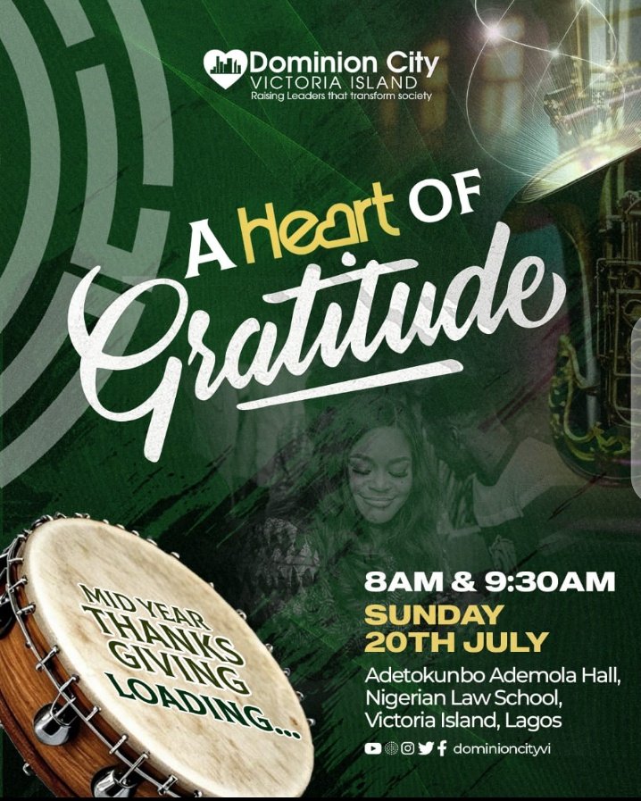 blessedamongmen's tweet photo. @SpiricocoNg A heart of Gratitude at the Nigerian Law School Victoria Island, Lagos; in preparation for our mid-year Thanksgiving.
8:00am and or 9:30am.
Dominion City Victoria Island it is @Dominioncityvi .
#DominionCity
#HeartOfGratitude
#DrDavidOgbueli
#DcService
#DcVi https://t.co/Fue3SrveS8