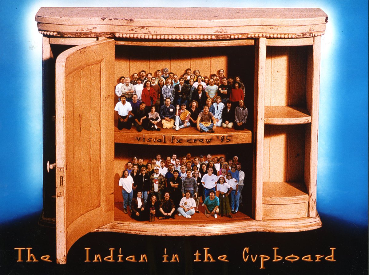 ILMVFX's tweet image. This week we celebrated the 30th anniversary of the classic, heartwarming tale “The Indian in the Cupboard”, directed by our pal @TheFrankOzJam. To mark the occasion, take a walk down memory with one of our favorite ILM crew photos, then read about the making of the film in a…