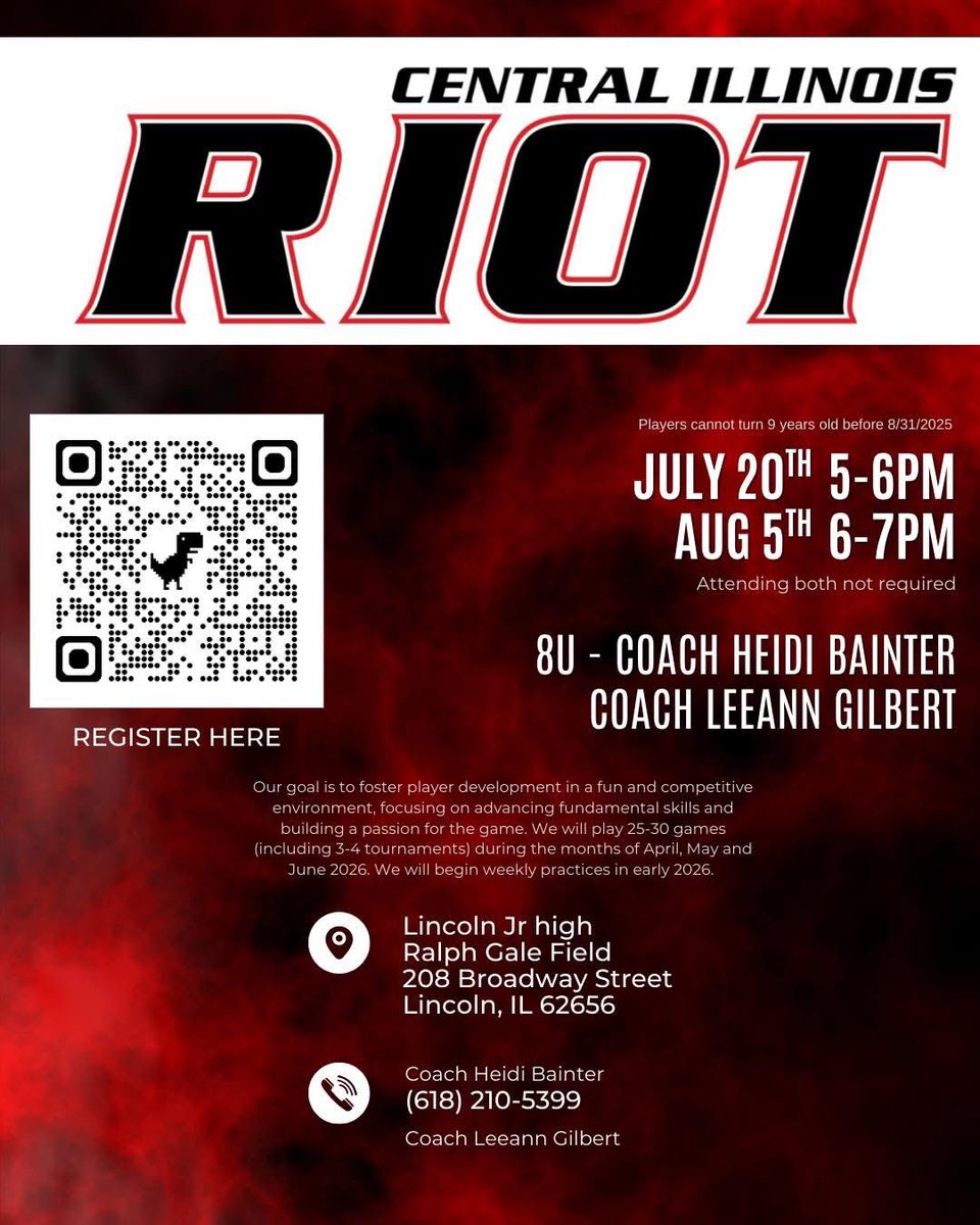 Central Illinois Riot 8U Softball Tryouts!