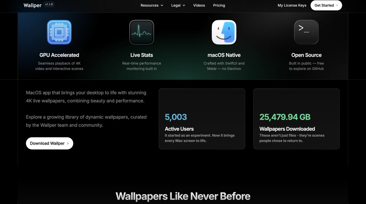 D1mKat's tweet image. My first ever app wallper.app just passed 5,000 active users!
And it’s only been a month since launch.
This is just the beginning, not slowing down any time soon.
Let’s see how far we can take this :)