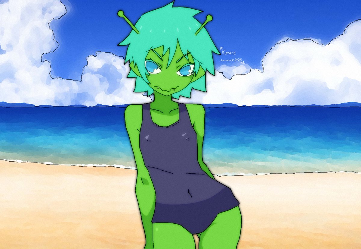 Kurarebae's tweet image. cute summer alien xd

#digitalart #alien #ufo #summer