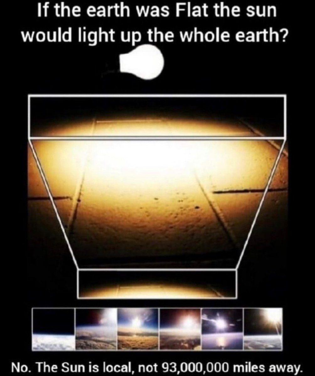 Light has a vanishing point. All light does. Derpers think it goes on forever style. 🤪The Sun moves. Earth is stationary.