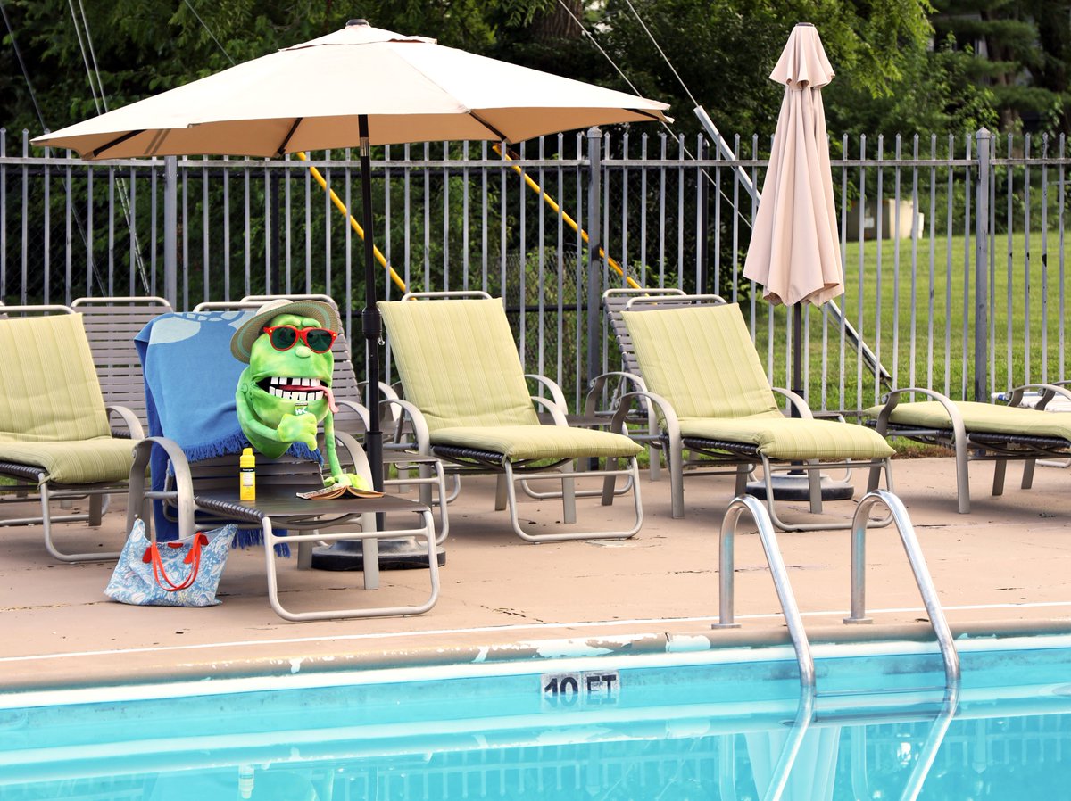 <a href="/GhostbustersSU/">Ghostbusters: Spirits Unleashed</a> Our Slimer beats the Summer heat at the local pool! He also seems to be using his time sitting poolside to catch up on reading his favorite books, even though we're pretty sure he can't read. Maybe he just likes the pictures.

#SummerofSlimer