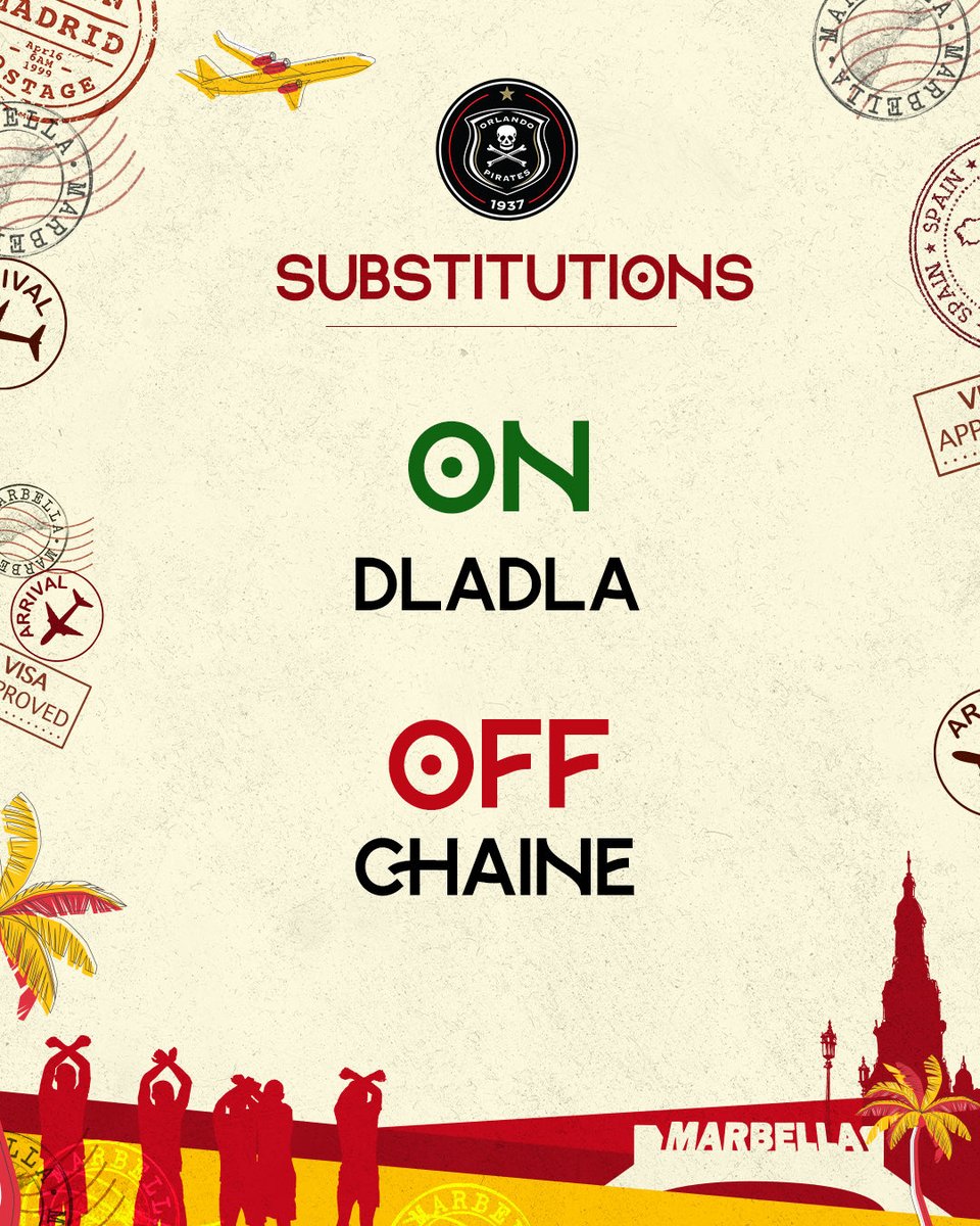 orlandopirates's tweet image. ♻️ 61’ Subs | @orlandopirates 0 - 0 @GranadaCF
🟢 Dladla
🔴 Chaine
⚫⚪🔴⭐
#MatchDay
#OrlandoPirates
#OnceAlways