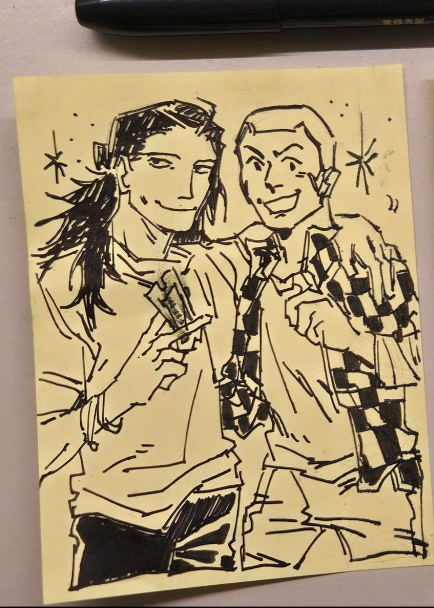 2468_carp's tweet image. Kenny and takaba but i forgot the stitches so i guess its... geto and takaba ...?