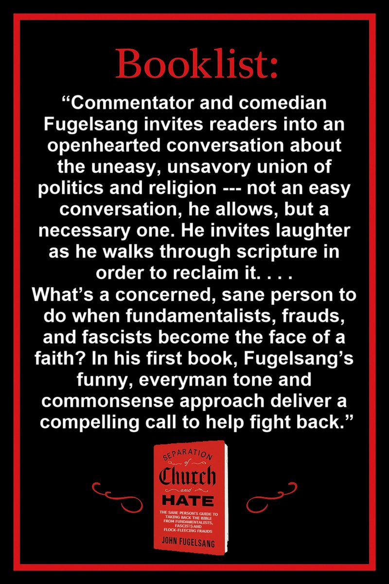 JohnFugelsang's tweet image. Separation of Church & Hate - new onsale date - September 9
simonandschuster.com/books/Separati…