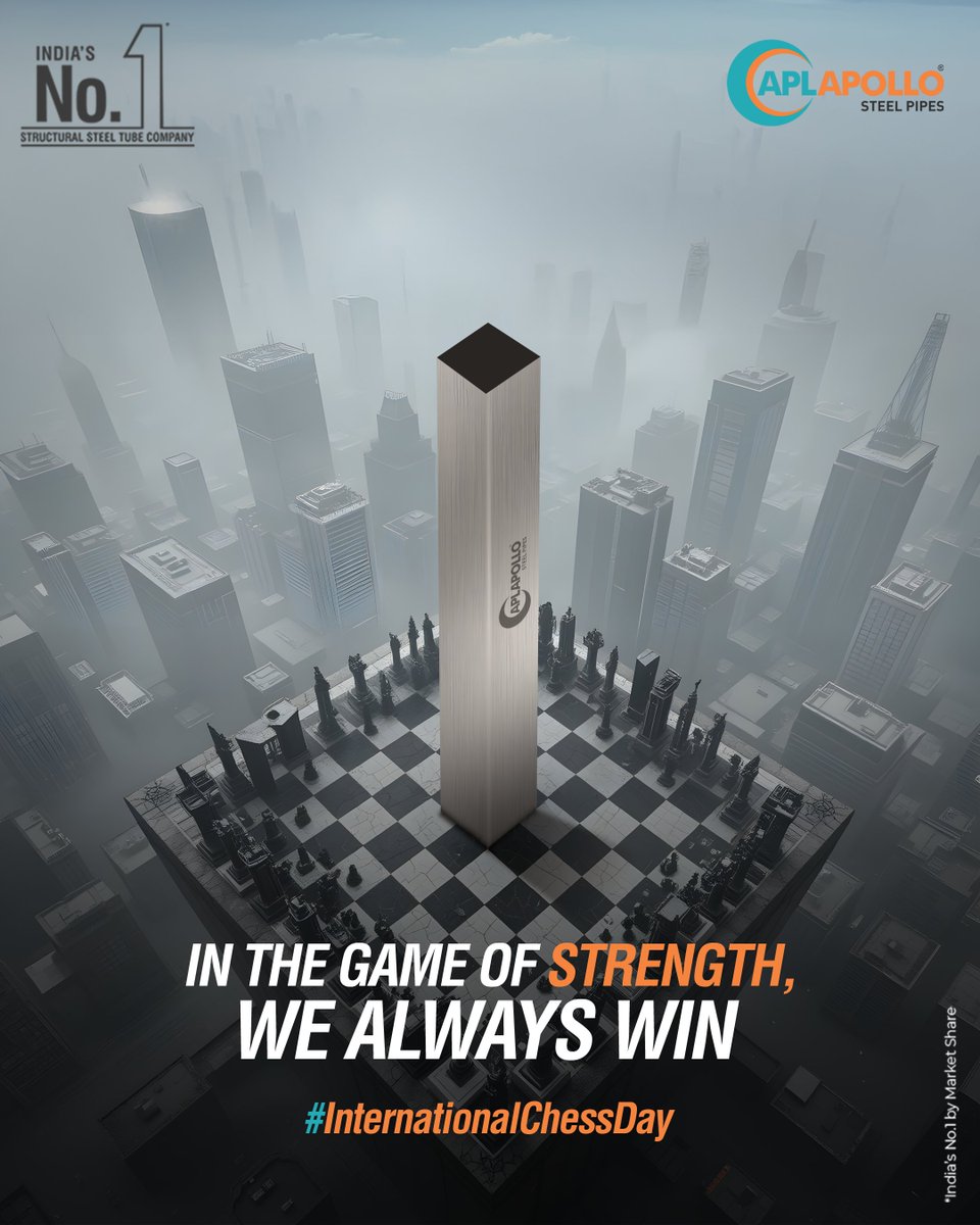 aplapollo_tubes's tweet image. Every great chess move starts with bold thinking.
Just like our structures,  built strong, built smart, built to last. On #InternationalChessDay, let’s raise a move to mastery.
#APLApollo #ChessDay #chessboard #chessgame #chessplayer #chessmaster #chessmoves #chesslife #checkmate