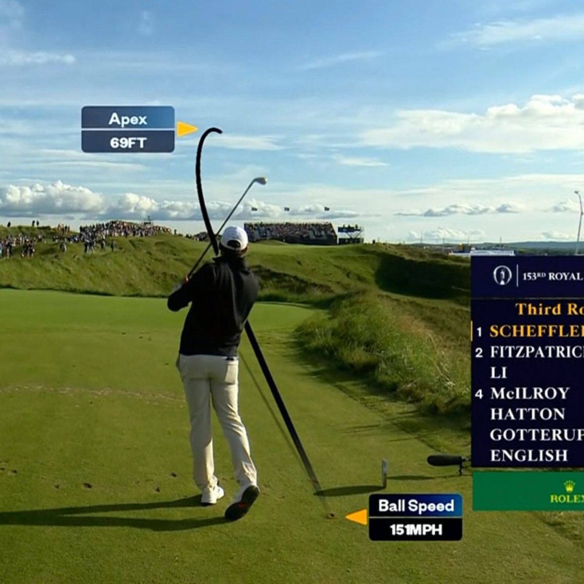 PaulHodowanic's tweet image. Scottie Scheffler thus far at Calamity Corner, the signature 239-yard par-3 16th hole that is supposed to be one of the toughest at Royal Portrush:
Birdie
Birdie
Birdie