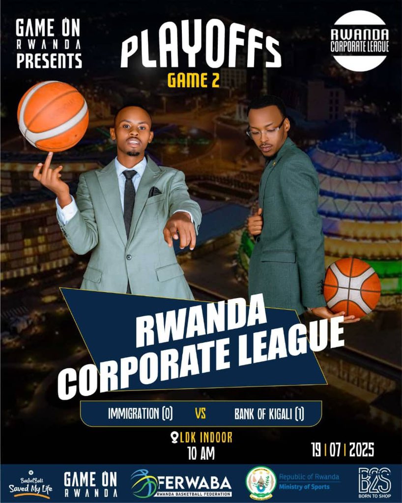 Rwandamigration's tweet image. Game On 🏀🏀
#RwandacorporateLeague
DGIE Basketball team played and won the second semifinal game against Bank of Kigali in the ongoing tournament titled Game On Rwanda, with a score of 90 to 74.